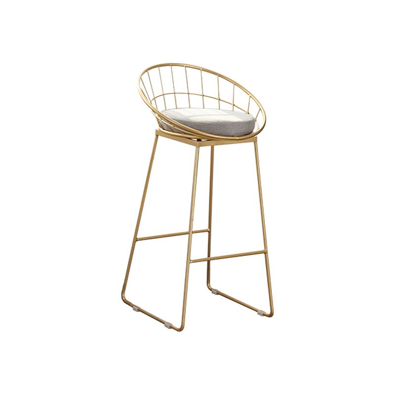 Modern Footrest Counter Bar Stool Bucket Low Back Bar Stool for Coffee Shop
