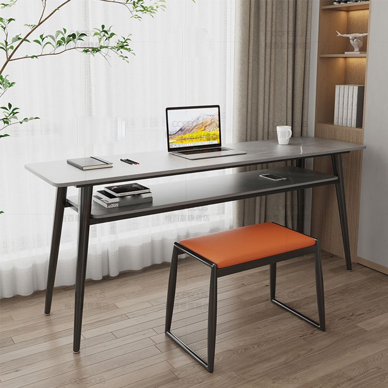 Contemporary Rectangle Bar Table Stone Bar Dining Table with 4 Legs