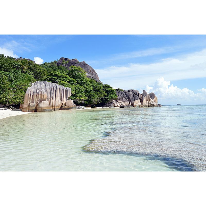 Contemporary Sea Wall Mural Environment Friendly Wallpaper for Sitting Room