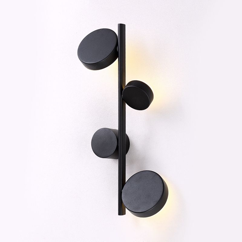 Black/Gold Finish Vertical Linear Sconce Light Post-Modern 3 Heads Metal LED Wall Lamp Fixture