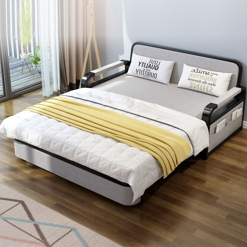 30" Wide Contemporary Sofa Futon Gray Pillow Included Storage Sleeper Sofa