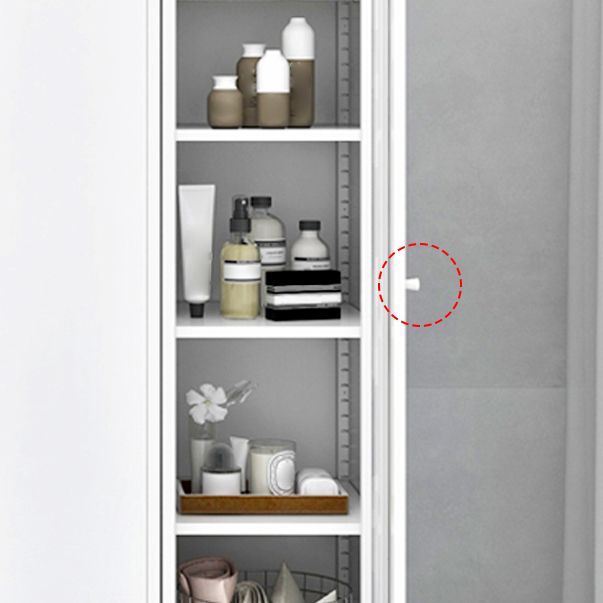 Contemporary Cabinet for Home Metallic Finish Storage Cabinet