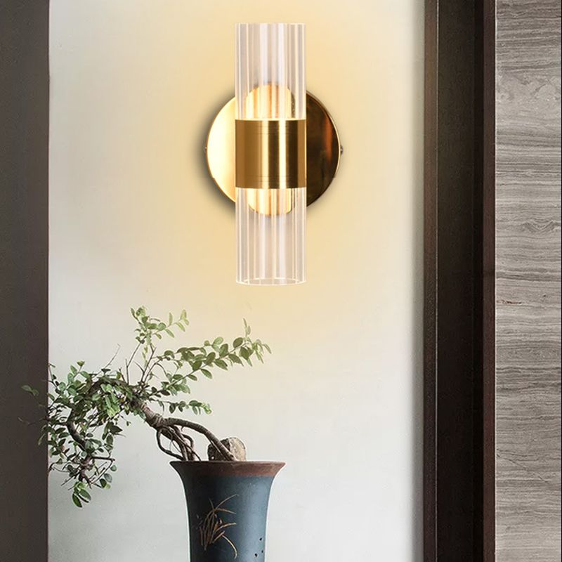 Geometrische Wandleuchten moderne Wandlampe Metall 2 Lichtwandleuchte in Gold