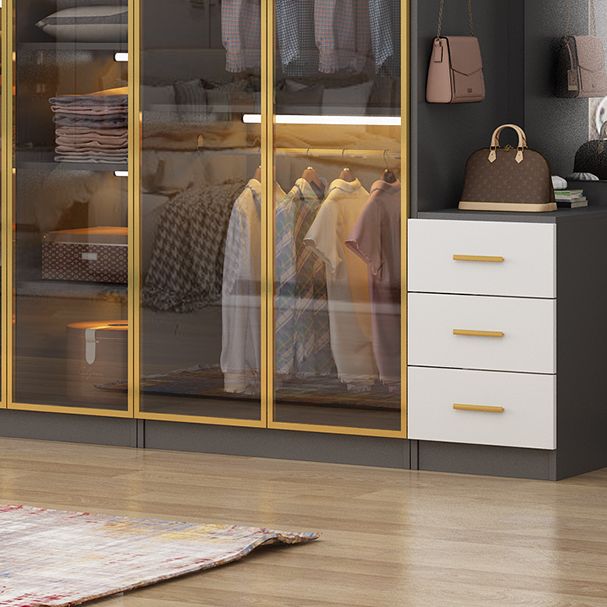 Modern Style Wooden Wardrobe Cloth Rod Included Wardrobe Closet for Bedroom