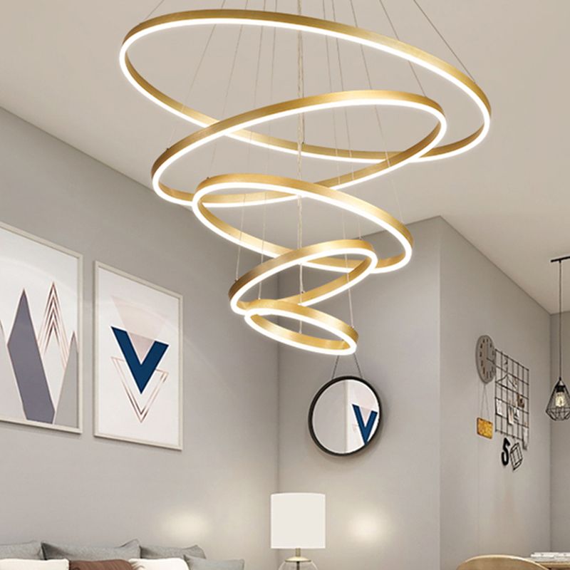 Lampada lampadina a più strati Fissature di illuminazione ad anello moderno con tonalità acrilica bianca