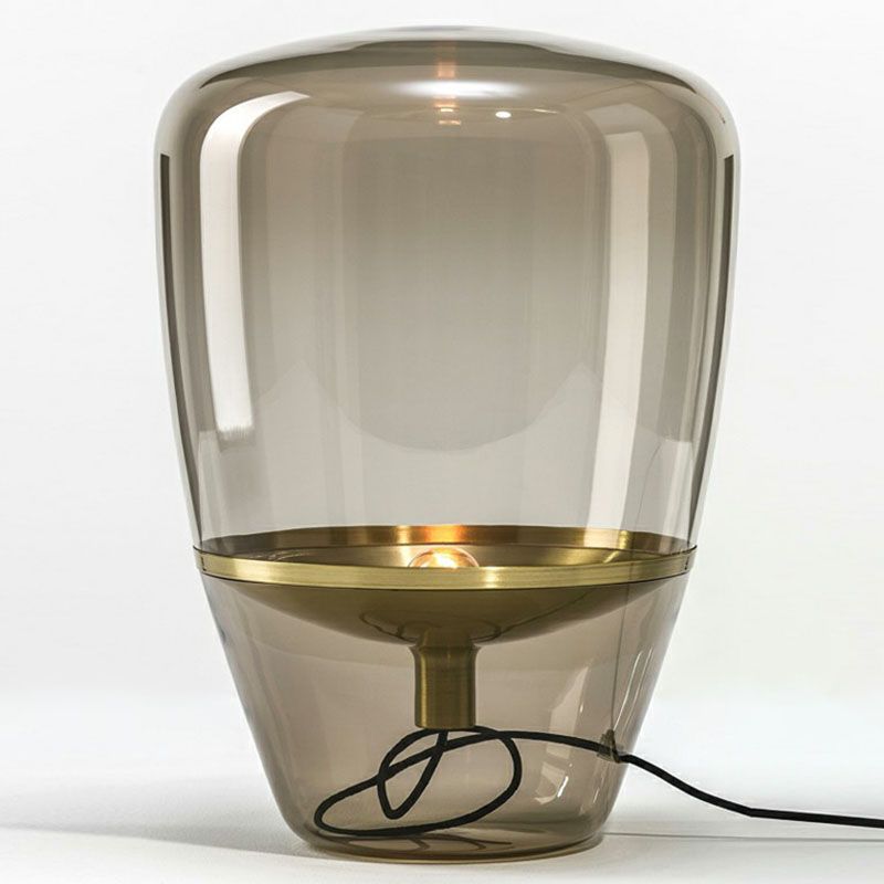 Lampada da tavolo a forma di bocciolo di vetro Lampada da comodino minimalista a 1 testa con paralume interno per piattino per soggiorno