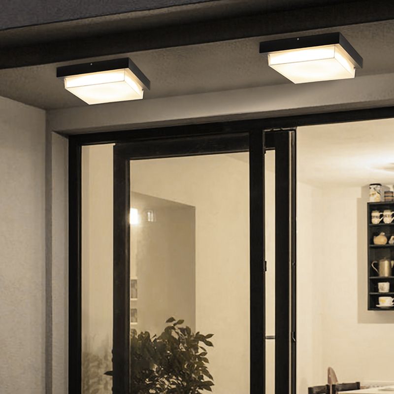 Outdoor Balcony LED Ceiling Lamp Simple Style Rustproof Flush Mount Lighting Fixture