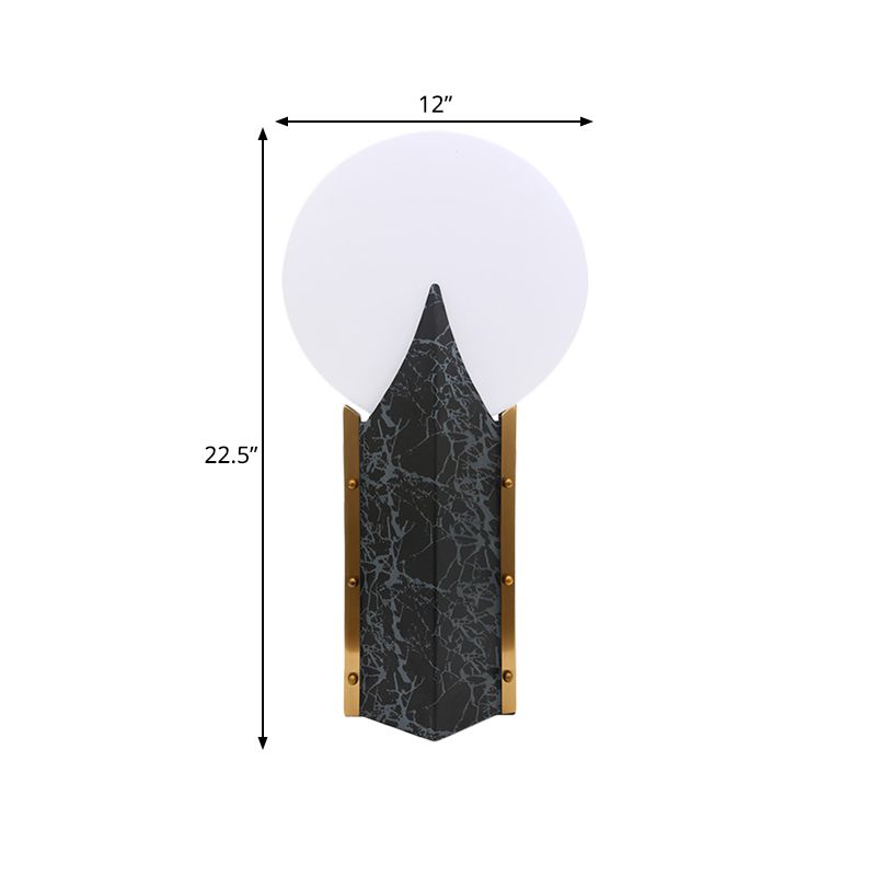 Panneau rond acrylique Light Light Modern 1 Light Black Creative Table Lampe avec base en acier inoxydable