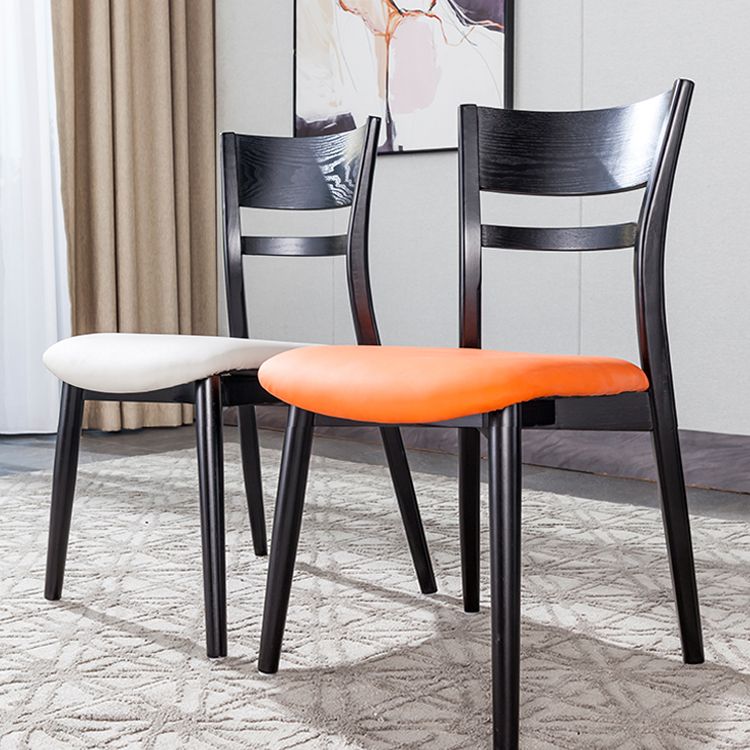 Industrial Home Open Back Chair Matte Finish Wood Dining Chair