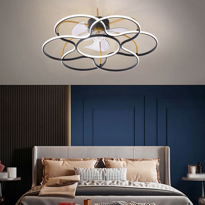 Simplicity Ceiling Fan Light Metal LED Ceiling Flush Mount for Living Room