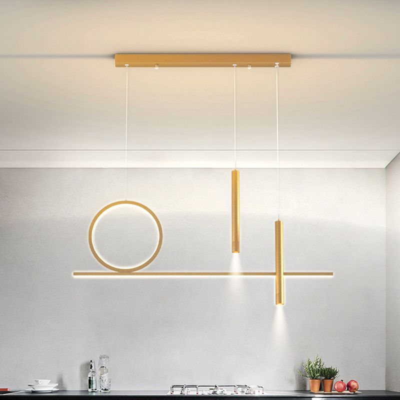 Multiple-Light Geometric Island Pendant Lighting Modern Metal Island Light Fixtures