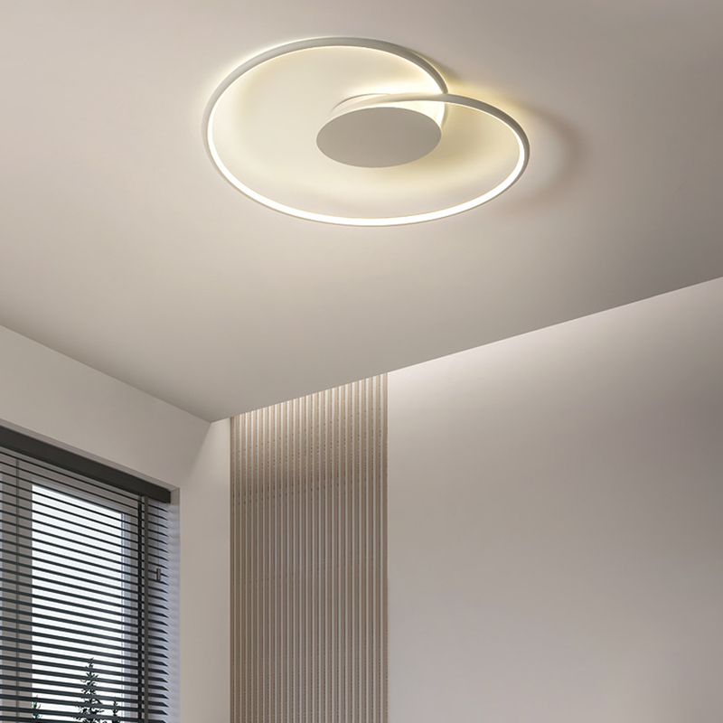 Single White Flush Mount Lighting Unique Ceiling Light for Living Room