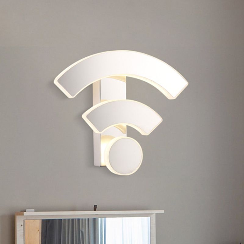 Acryl Wifi-achtige wandmontage Lichtlijn Noordse LED Witwand SCONCE LAMP IN WIT/WART LICHT