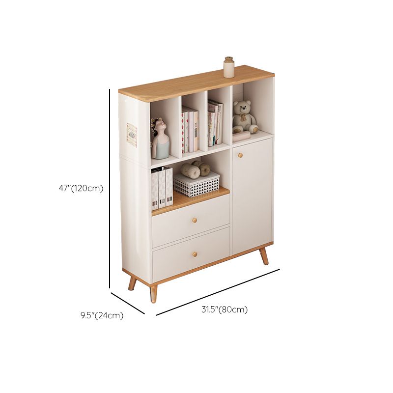 Contemporary Wood Chest Rectangle with Doors Side Cabinet with Shelves