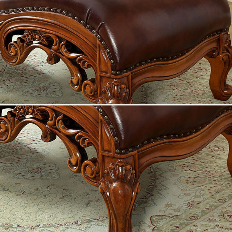 Traditional One Armed Chaise Rolled Arms with Legs for Living Room
