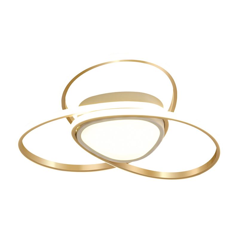 Gold Geometrical Ceiling Light Fixture Simple Style LED Metal Ceiling Flush Mount Light