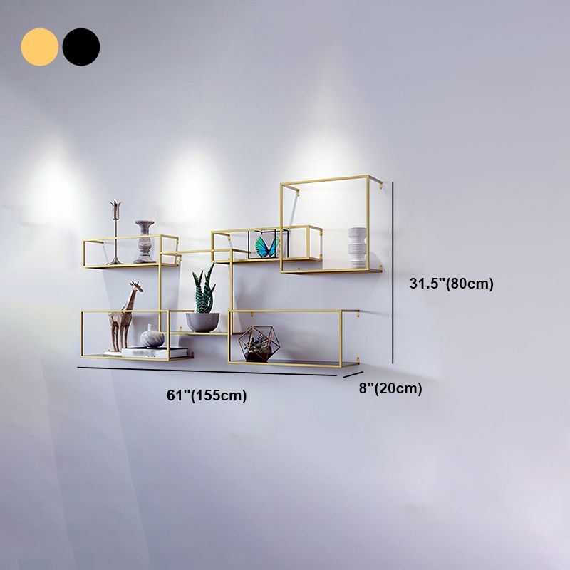 Librovone a parete oro/Nero Iron Iron MODERNO MODERNO CHIUSO Scaffale