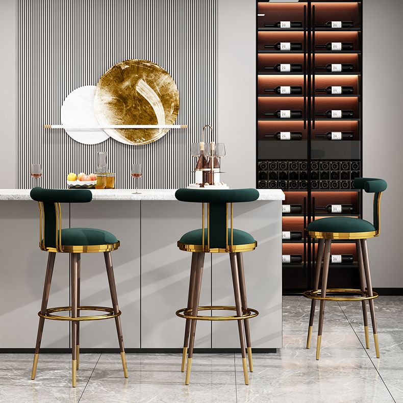 Glam Upholstered Bar Stool Glam Backrest Counter Stool for Bristol