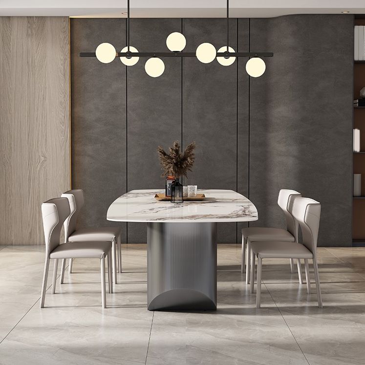 Modern Dining Set 1/4/5/7/8 Pieces with Wingback Chairs and Sintered Stone Dining Table