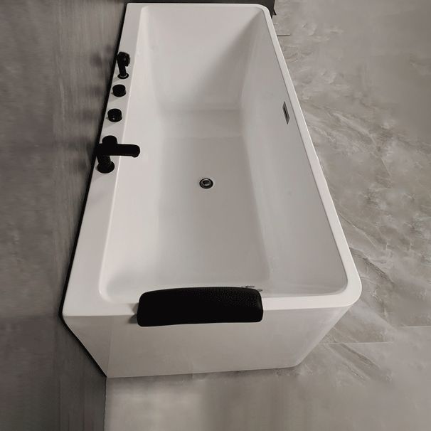 Back to Wall Soaking Bathtub Antique Finish Rectangular Modern Tub (Board not Included)