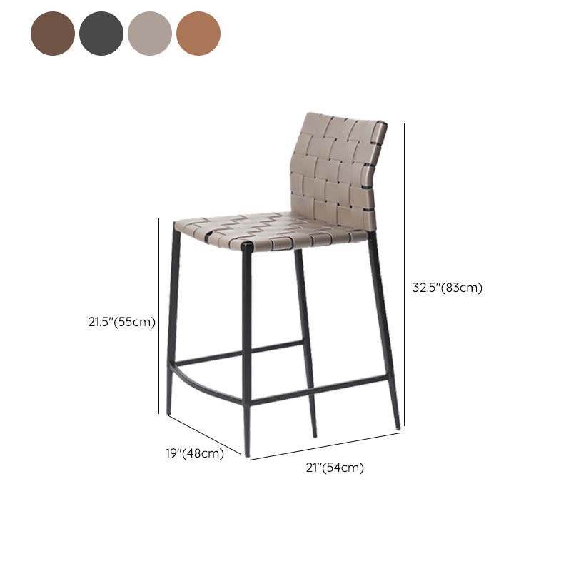 Modern Leather Bar Stool Backrest 4 Legs Counter Stool for Bristol