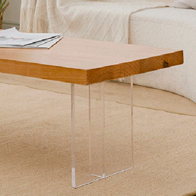 Solid Wood Coffee Table Double Pedestal Base Coffee or End Table, 19.68" Wide