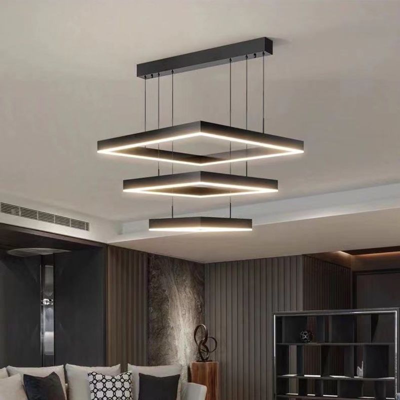 Modern Square Chandelier Light Fixtures Metal Chandelier