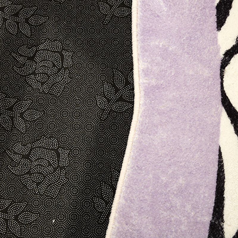 Creative Novelty Shape Carpet Modern Zebra Print Carpet Washable Polyester Rug with Non-Slip Backing