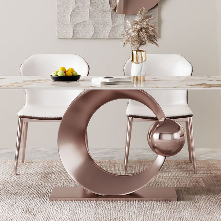 Luxurious Sintered Stone Top Dining Set Rectangle 1/4/5/7/9 Pieces Dining Room Table Set