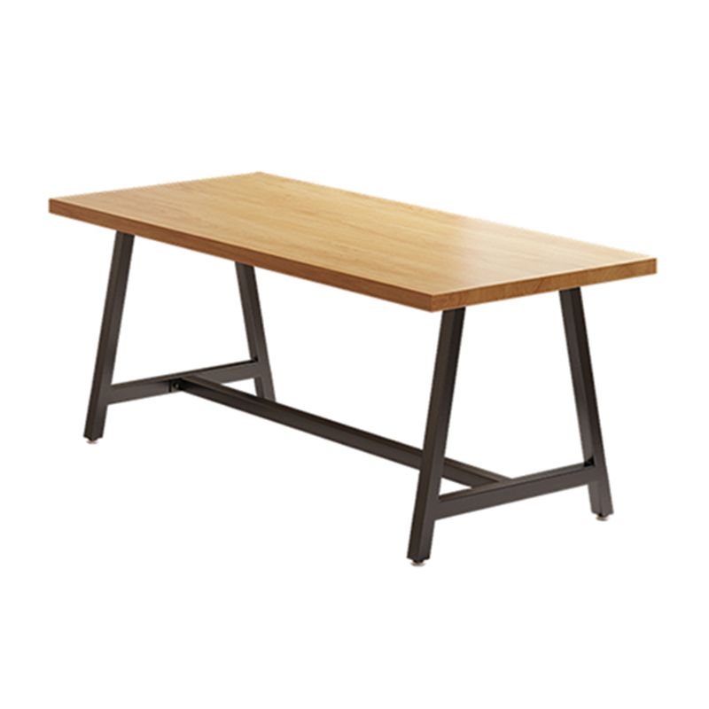 Industrial Rectangle Dining Table Set 1/2/3/5 Pieces with Metal Base Kitchen Furniture Set