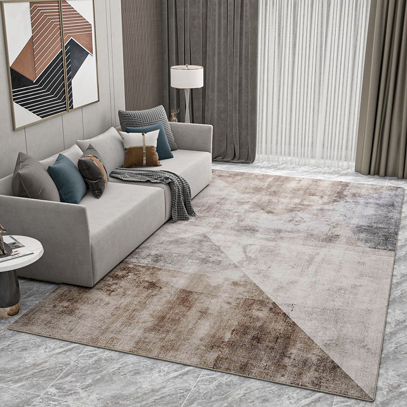 Relaxing Geometric Pattern Rug Polyester Area Carpet Stain Resistant Indoor Rug for Living Room