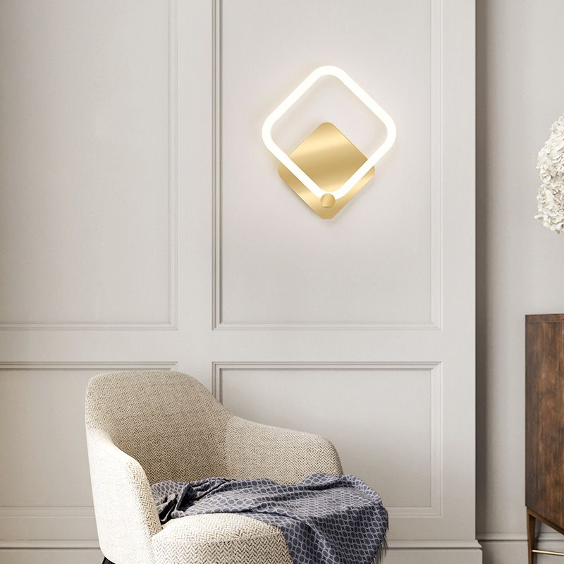 Gold Led Wall Sconce Lighting Modern Style Acrylic Ultra-thin Wall Light for Bedroom Living Room
