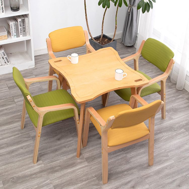 Scandinavian Home Arm Chair Wood Open Back Upholstered Dining Room Chair
