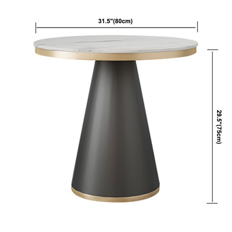 Traditional Luxury Style Dining Table White Sintered Stone Table with Black Frame