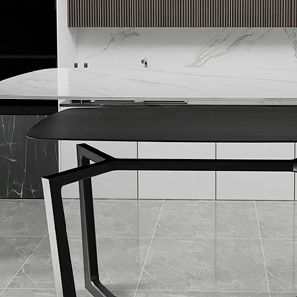 Modern Ash Wood Dinette Set 1/4/5 Pieces Rectangle Sintered Stone Top Dining Table Set