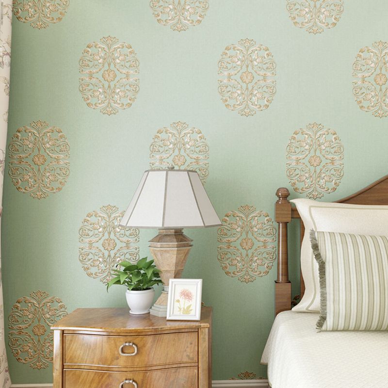 Papier peint floral brodé nostalgique pour chambre à coucher, décoration murale de 57,1 pieds carrés de couleur pastel