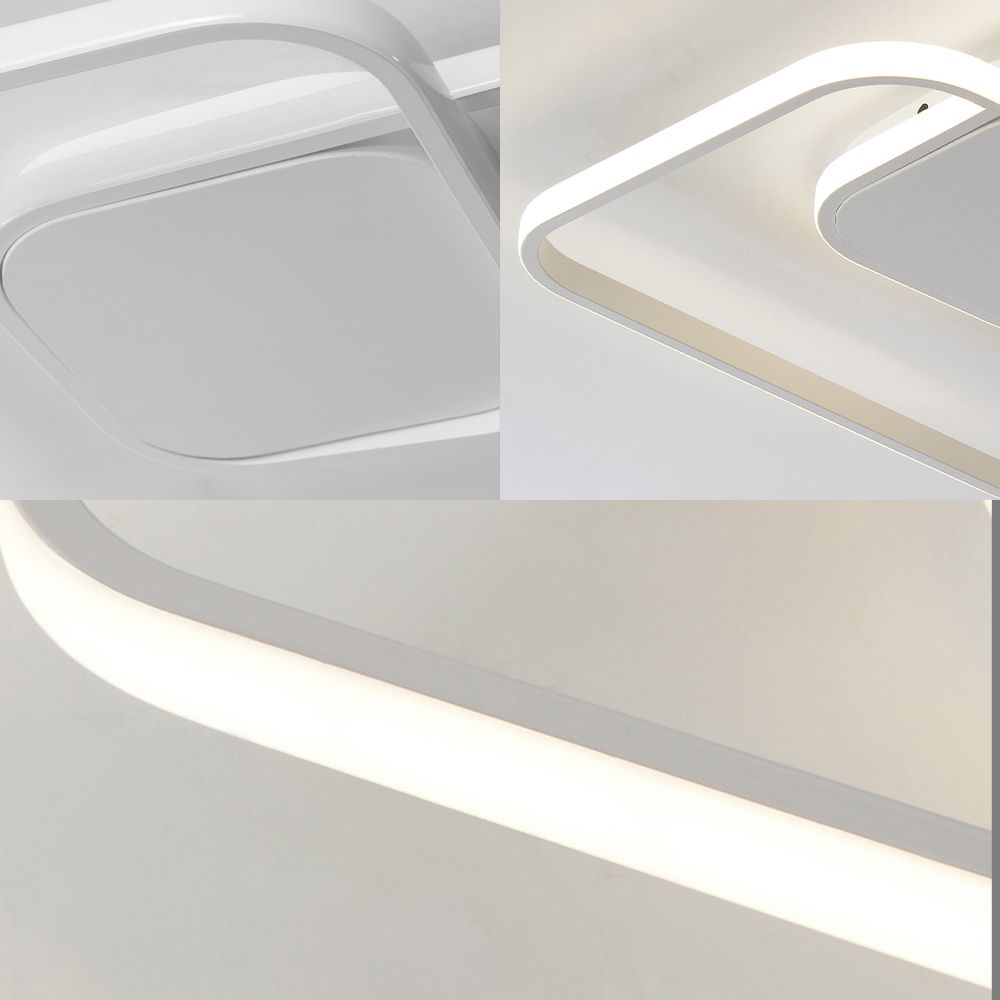 Plafonnier carré encastré contemporain acrylique blanc/noir/or plafonnier LED moderne pour chambre à coucher en blanc chaud/blanc