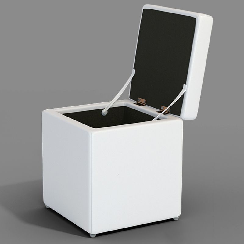 Tufted Mildew Resistant Ottoman Faux Leather Square Mid-Century Modern Cube Ottoman