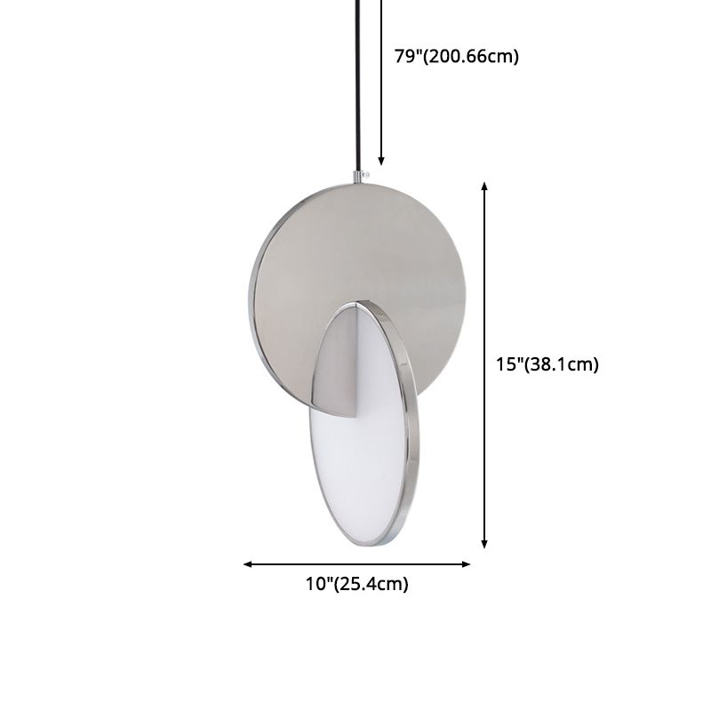 Embedded Round Piece Creative LED Hanging Light Post-modern Style Metal Pendant Lamp for Coffee Shop Restaurants