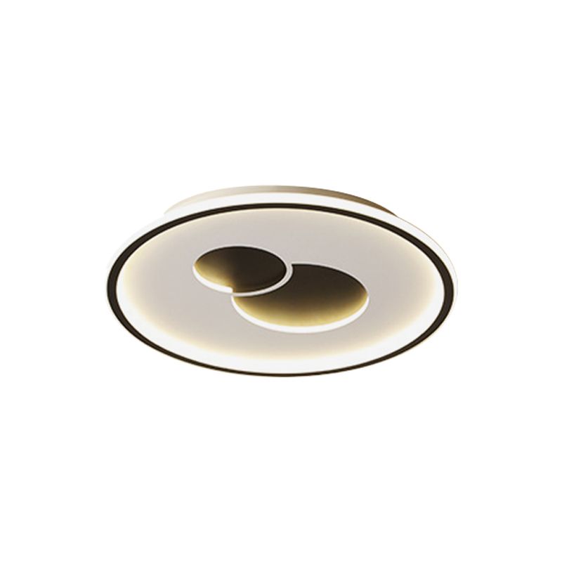 16"/19.5" Dia Circular LED Flushmount Simplicity Acrylic Bedroom Close to Ceiling Light in Black/Gold