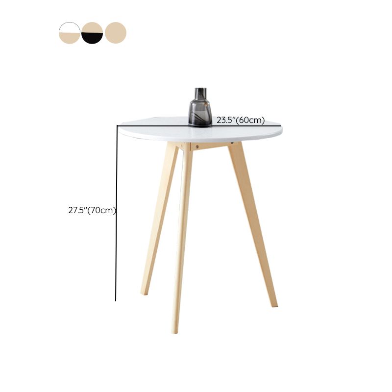 Contemporary Style Wooden Round Top Side Table 3 Legs End Table