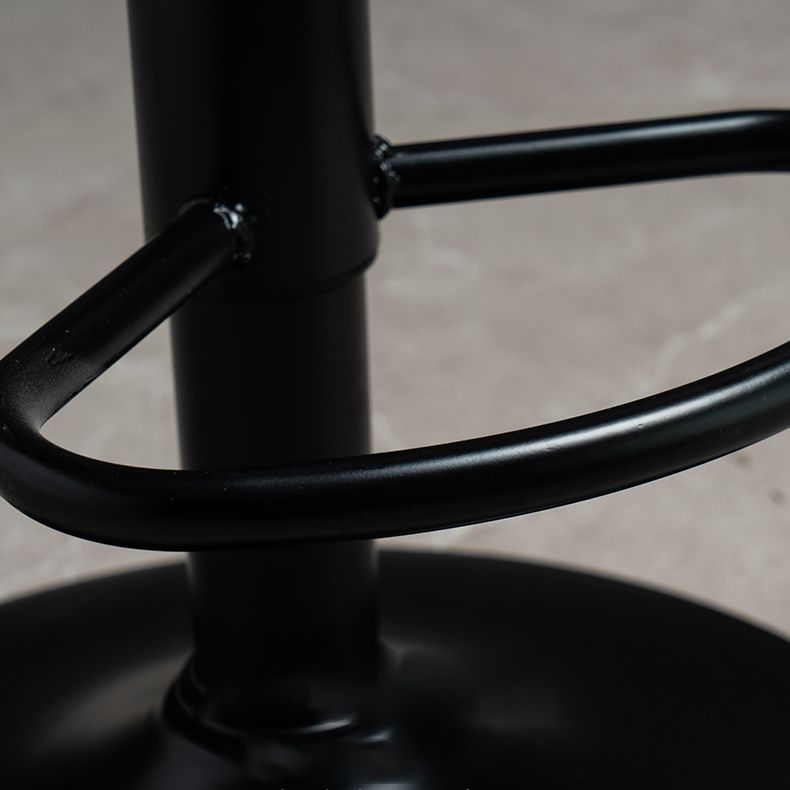 Contemporary PU Leather Footrest Barstool Adjustable Height Bar Stool