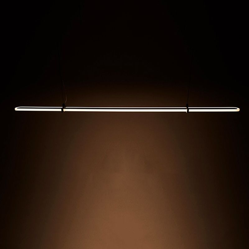 Modern Style Linear Pendant Light Metal 1 Light Island Pendant Light