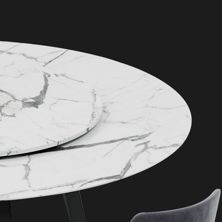 Metal and Stone Table Glam Style Minimalist Home Round Dining Table