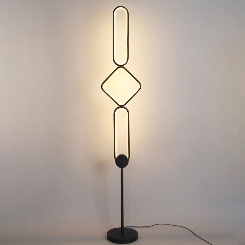 Geometrical Linear Floor Light Artistic Metal Bedroom Standing Light
