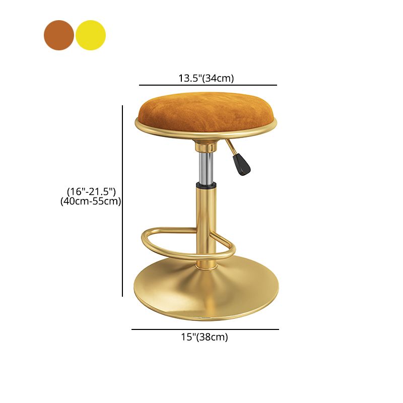 Scandinavian Design Upholstered Bar Stools with Fabric Round Stools with Footrest