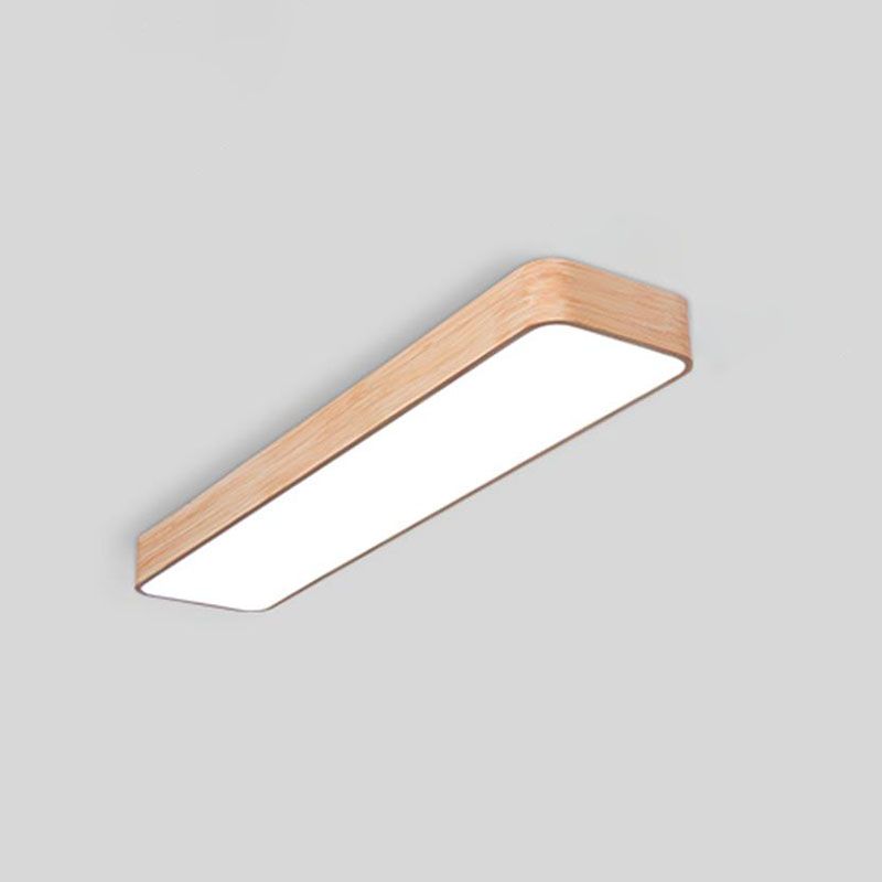 Lampada a ciondolo a LED Office Lampada sospesa in legno Nordico con tonalità acrilica rettangolo