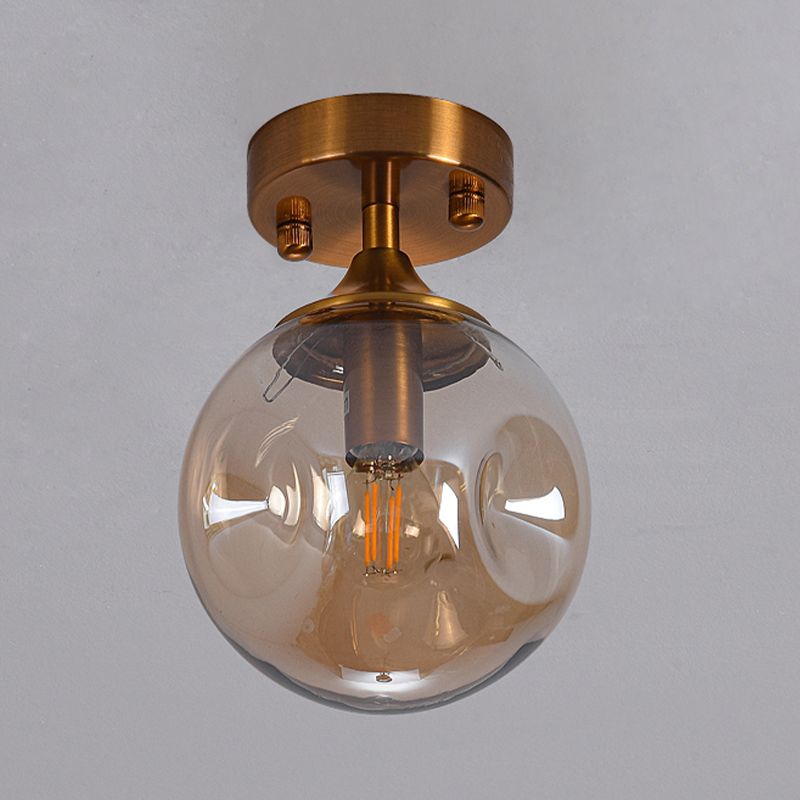 Glass Ball Shape Flush Mount Light Modern 1-Light Flush Mount Ceiling Fixture