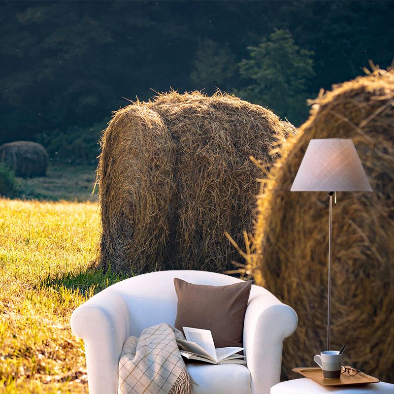 Customized Straw Bales Mural Environment Friendly Wallpaper for Accent Wall