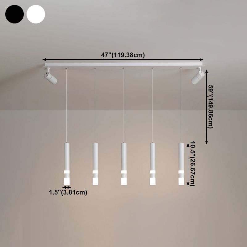 Luz colgante cilíndrica moderna lámpara de lámpara simple para comedor para comedor